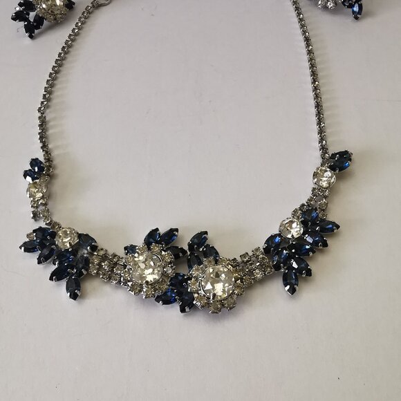Vintage Sterling Jay Kel Rhinestone Necklace and Earring Set - Picture 3 of 15
